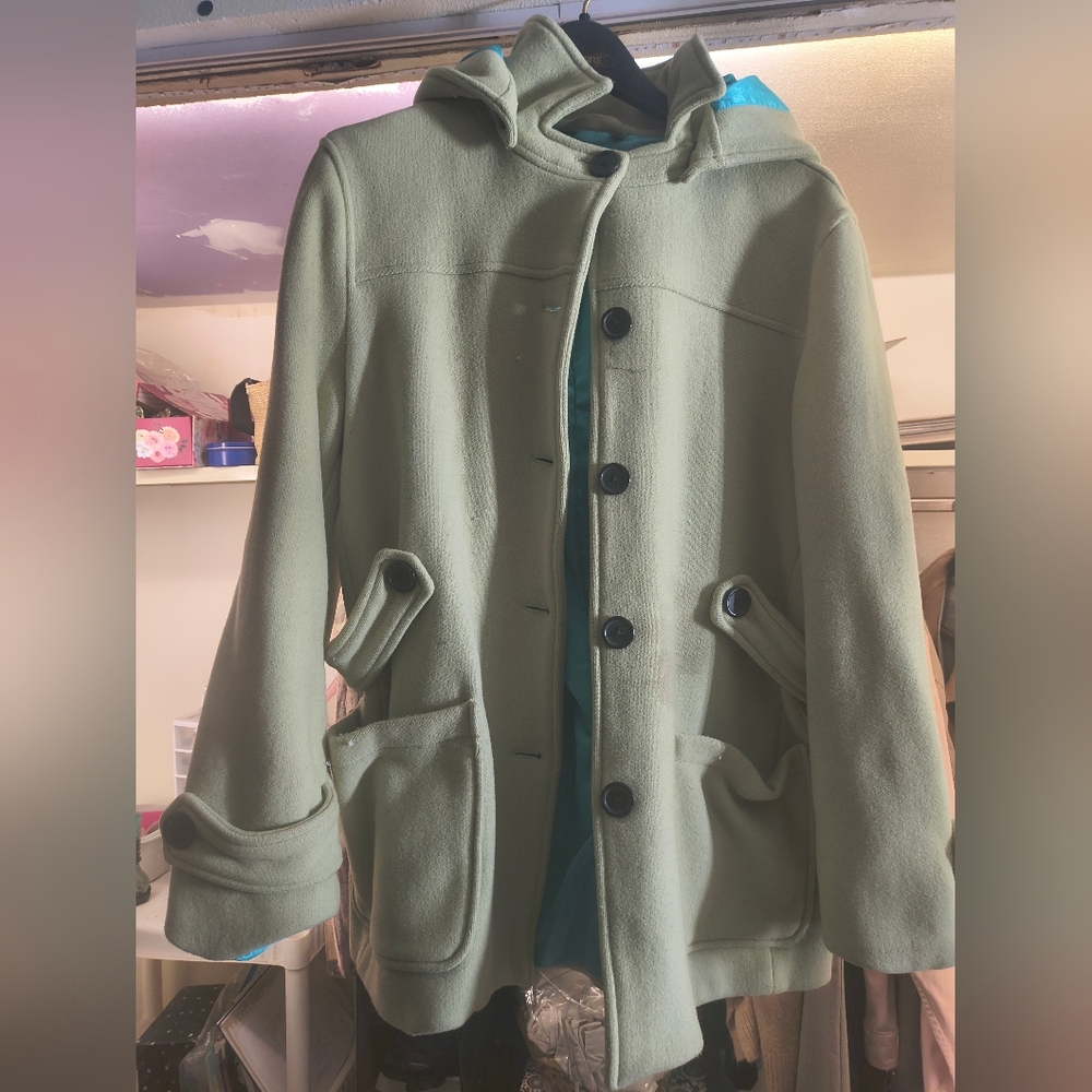 Gap Wool Blend Hooded Peacoat Women's Size XL
